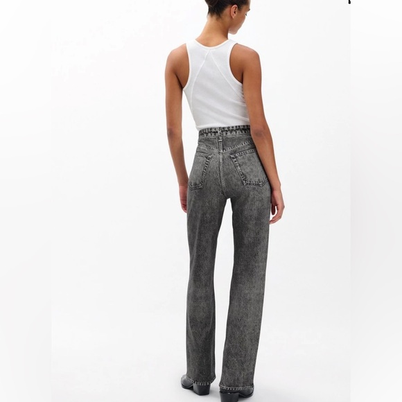 Rag & Bone Miramar Shea Straight Leg Jeans in Raven- Shortened - Picture 4 of 12